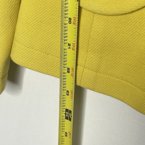 Etcetera Blazer Yellow Cotton Wool Retro Mod Style Size 4 - Picture 9 of 9